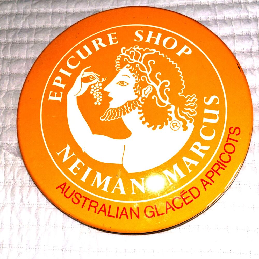 Vintage Neiman Marcus Epicure Shop Australian Glaced Apricots Tin